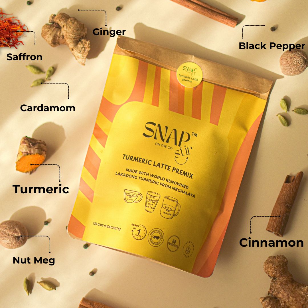 Instant Pre mixTurmeric Latte Premix (5 sachets )Snap Stir