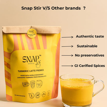 Instant Pre mixTurmeric Latte Premix (5 sachets )Snap Stir