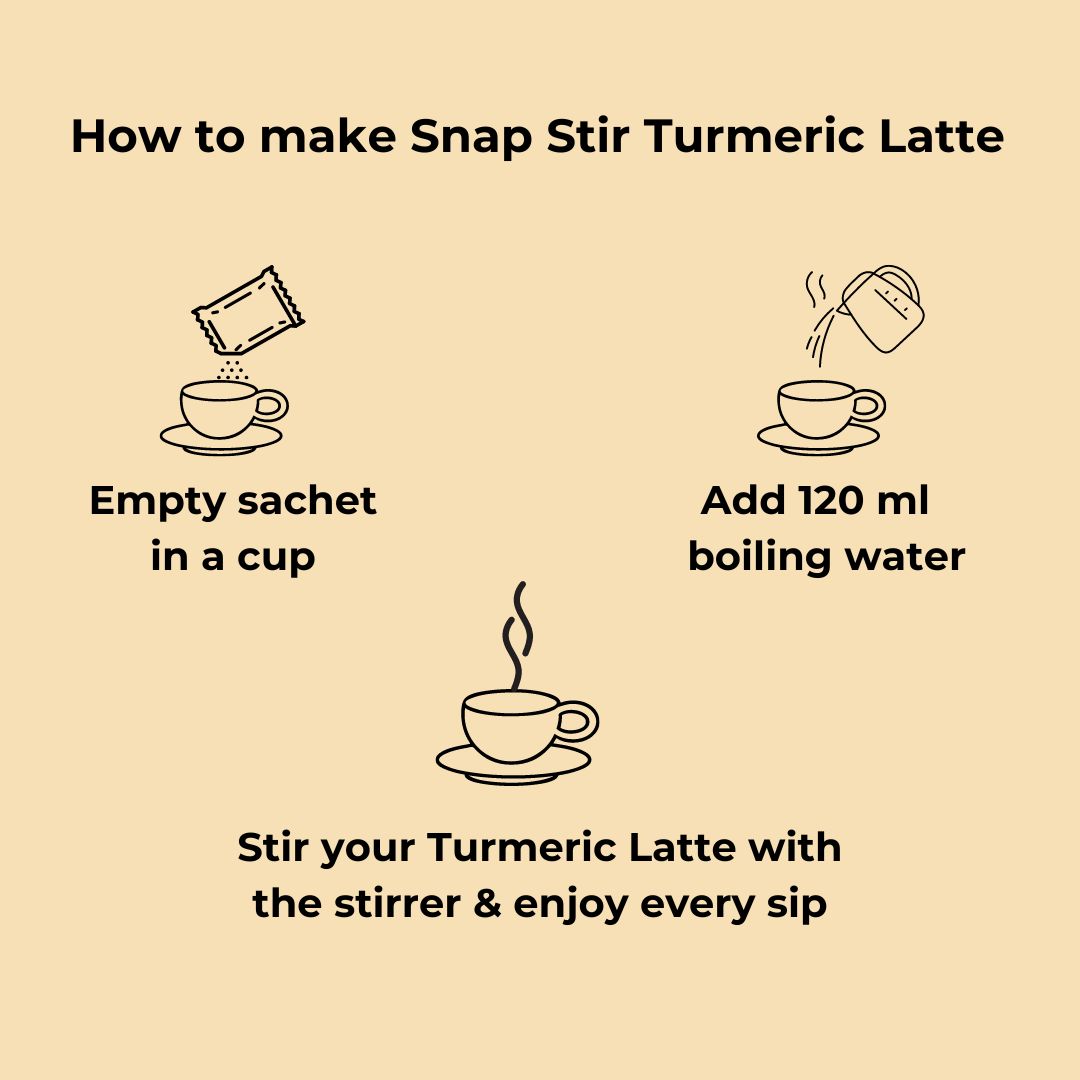 Instant Pre mixTurmeric Latte Premix (5 sachets )Snap Stir