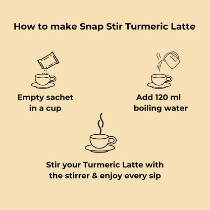 Instant Pre mixTurmeric Latte Premix (5 sachets )Snap Stir